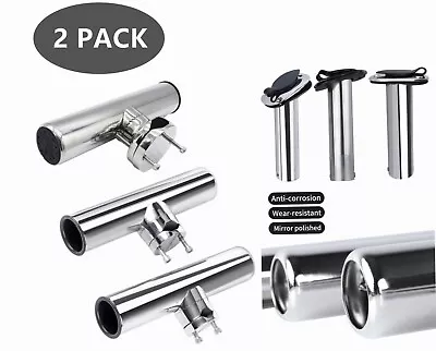 $33.73 • Buy 2X Multi-Marine Yacht Stainless Steel Fishing Rod Holder For Boat With 316 Clamp