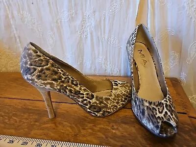 Mia Leopard Vivica Peep Toe Heels Shoes 7.5 M • $9.88