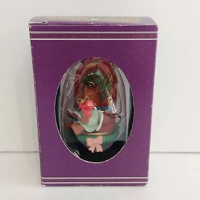 Mistletoe Magic Bear & Bird Sitting By Stained Glass Christmas Ornament  • $9.86