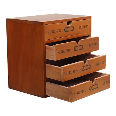 4 Drawer Small Chest Of Drawers Storage Cabinet Desktop Trinket Box Jewelry Case • £17.94