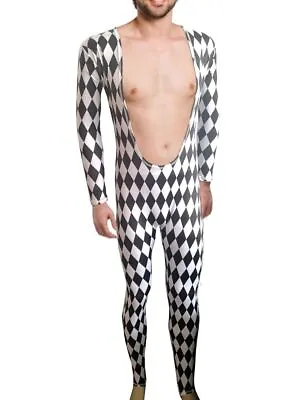$33.10 • Buy Harlequin Leotard Costume Freddie Mercury Unitard Spandex Outfit Black And White