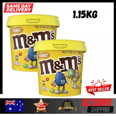 M&M's Peanut Chocolate Party Size Bucket 1.15kg In Total MM Chocolate Value Pack • $29.91
