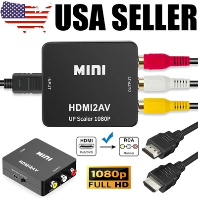 $5.69 • Buy HDMI To AV RCA Adapter Converter Cable CVBS 3RCA 1080P Composite Video Audio