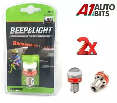 2x 12v Led Reverse Beeper Back Up Alarm Warning Alert Light Bulb Bus Van Caravan • £11.99