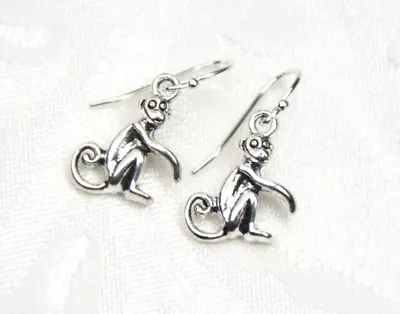 Monkey Wild Animal Charm .925 Sterling Silver Hooks Pewter Charms Monkeys • $7.24