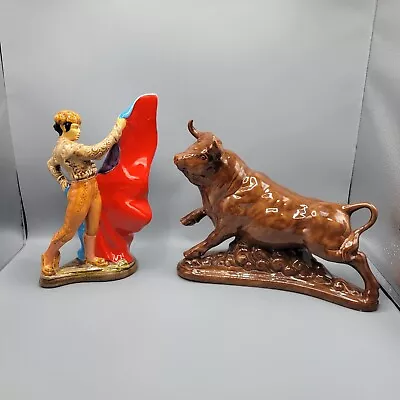 Vintage Ceramic Matador & Bull Art Pottery 1970's • $75