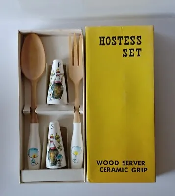 Vintage Retro Hostess Set NIB 50s 60s Kitchen Servers Ceramic Cruet • £11.99
