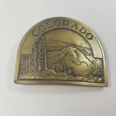 Metal Colorado Brass Trees Mountains Belt Buckle Domed • $17.99