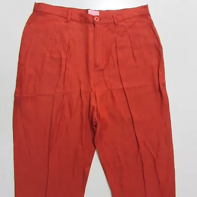 Gorman Pants Womens Size 12 Loose Relaxed Taper Crop Orange High Rise • $29.95