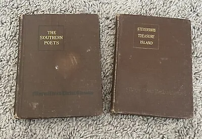 Lot Of 2 Vintage Books Macmillan Pocket Classics Treasure Island Southern Poets • $11.99