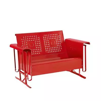 CROSLEY FURNITURE Glider Bates 2-Person Metal Outdoor Red • $334.50