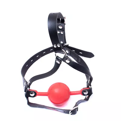 48mm Big Ball Gag Bondage Open Mouth Gag Head Harness Silicone Stuffer Roleplay • $9.99