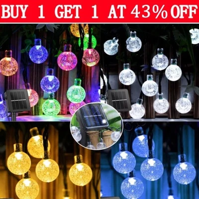 £4.50 • Buy 100-20LED Solar Powered Retro Ball Garden Lights String Fairy Outdoor Party Deco