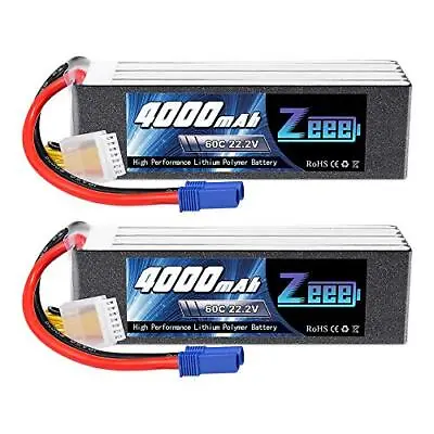 £150.03 • Buy Zeee 6S Lipo Battery 22.2V 60C 4000mAh RC Battery Soft Case With EC5 Plug For RC