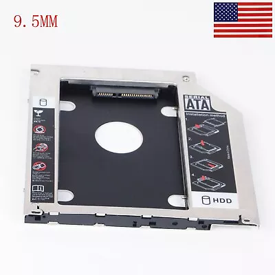 9.5mm CD ROM Caddy 2nd HDD SSD Hard Drive Optical Adapter For MacBook Pro SATA • $7.48