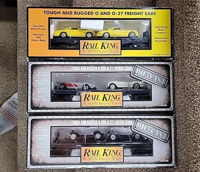 Mth Flatcars  With Autos. 3 Car Lot Deal.  Nice.  • $98