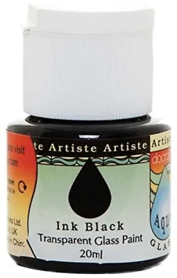 £4.49 • Buy Artiste / Aquaglass Transparent Glass Paint / Ink Black / 20ml / Get Creative