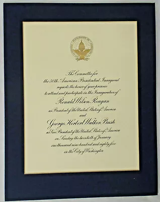 Commemorative Invitation 1985 Inauguration Of President RONALD W. REAGAN • $12.99