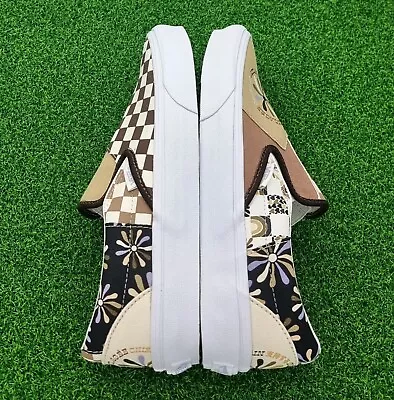 VERY RARE-Size 9.5 US-Women's Vans 'Patchwork' Print SLIP-ON Skate Shoes Sneaker • $75