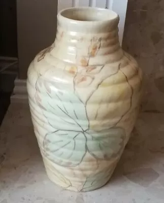 Vintage Large Kensington Ware Vase Art Deco Beehive Style Hand Painted Floral • £41