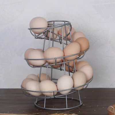 Egg Holder Spiral Helter Skelter Egg Stand Rack Storage Holder 18 Eggs Kitchen • £10.29