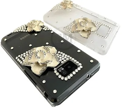 Luxury Crystal Bling Sparkle Diamond Gem Flip Leather Case Cover For Various • £4.39