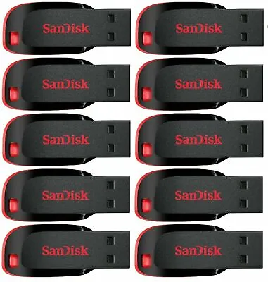 Sandisk Cruzer Blade  16GB  Flash Drive  USB 2.0  Memory Stick Pack Of 10 • $40.50