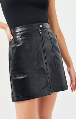 Mink Pink Skirt Vegan Leather Coyote Mini Women Black Sz XS NEW NWT 424 • $19.75