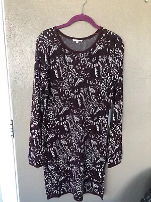 Matty M Sweater Dress Sheath Style Burgundy Floral Size L NWT • $16