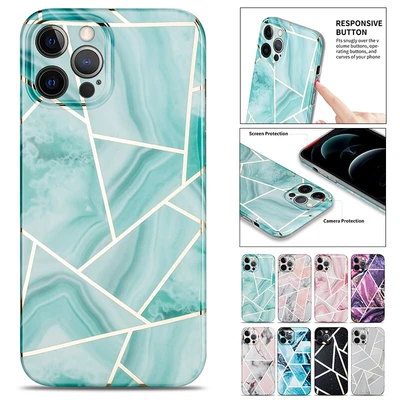 $12.99 • Buy For IPhone 13 12 11 Pro Max XR X 8 SE Plus Case Marble Shockproof Soft Thin Cove