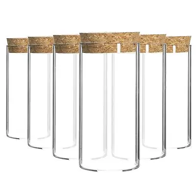 £10.99 • Buy 6x Glass Storage Jars With Cork Lids Modern Kitchen Food Storage 110ml