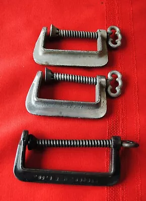 Three Vintage C-Clamps Stover Mfg Old Tools • $6.95