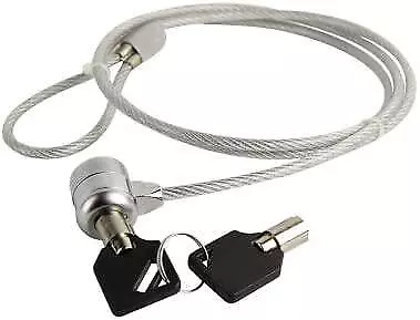  Laptop Lock Securtiy Cable 1.2m Metre Key Barrel Lock Kensington Slot • £5.92