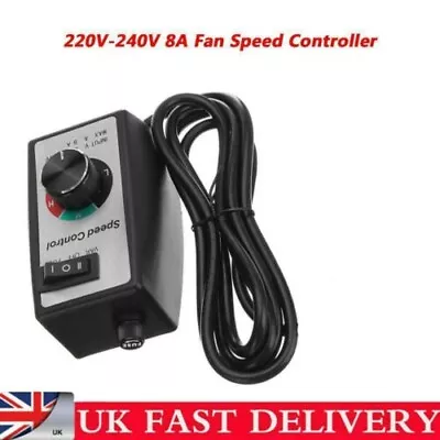 220V-240V Variable Speed Controller 8A Electric Motor Rheostat For Router Fan UK • £19.99