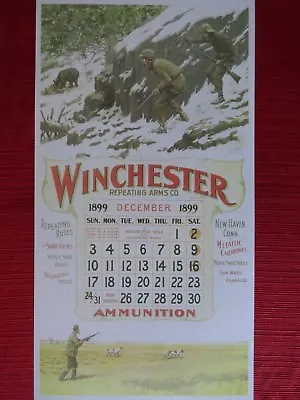 Winchester Firearms Advertising Poster A.B. Frost Hunting 1899 Calendar No Pad  • $7.50