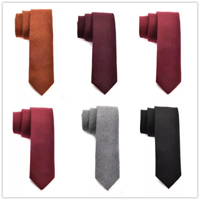 Fashion Men's Plain Tie Wool Tie Knit Knitted Tie Necktie Slim Skinny Woven • £7.66
