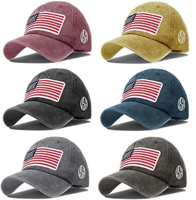 BRAND NEW Relaxed USA Flag American Patriotic Cotton Adjustable Baseball Cap Hat • $8.95