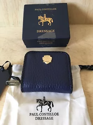 Paul Costelloe Dressage Leather Purse Wallet Dark Navy Blue New In Box • £34.99