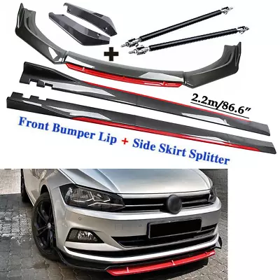 Carbon Fiber Front Bumper Lip Spoiler + Side Skirt Rear For Volkswagen Rabbit • $199.99