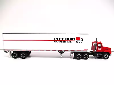 Pem - Pitt Ohio Express - Mack Ch600 Semi Truck Daycab - Trailer - 1/64 • $59.95