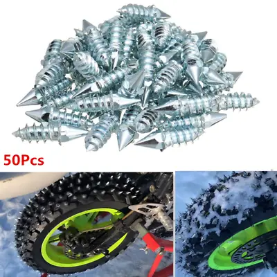 $23.16 • Buy 50Pc Screw Metal Tire Studs Motorcycle ATV Wheel Trim Nail Snow Spike Anti Slip