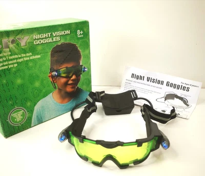 £16.30 • Buy Kids Adjustable Spy Gear Night Vision Goggles With Flip-Out Lights Green Lens