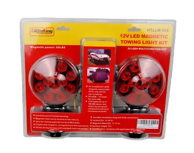 12V LED Magnetic Towing Trailer Light Kit 24 LEDS Multi-Function DOT HTLLM-008 • $29.99