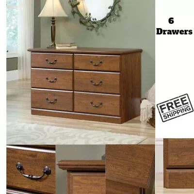 Large Bedroom Dresser Tall 6 Drawer Chest Of Drawers Storage Organizer Bedroom • $275.99