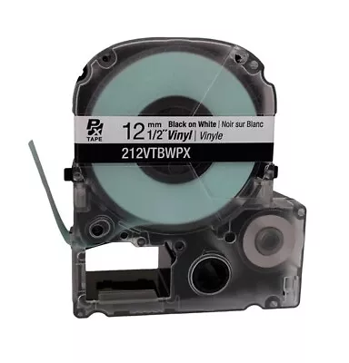 Epson 212VTBWPX 1/2  Black On White Vinyl Label Tape - Authorized Dealer • $16.70