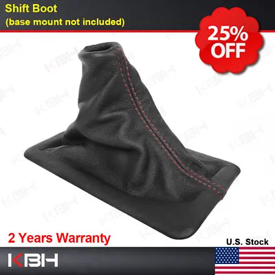 Manual Shifter Shift Boot Cover PU Leather For Ford Mustang 2005-2009 Red Stitch • $21.99