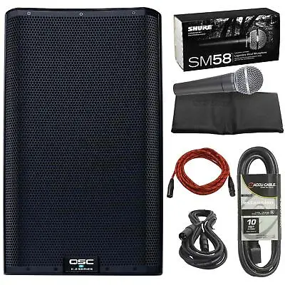 QSC K12.2 K2 Series 2-Way 12  Powered Active DJ PA Speaker W SM58 Microphone • $1030.40