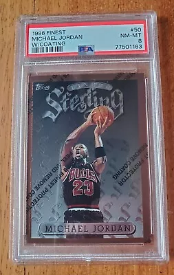 1996-97 Topps Finest Sterling Michael Jordan W/ Coating #50 PSA 8 NM-MT GOAT HOF • $39