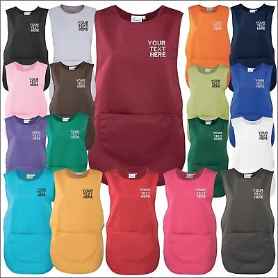 £13.87 • Buy Personalised Custom Embroidered Ladies Pocket Tabard Workwear Bar Cleaning Apron