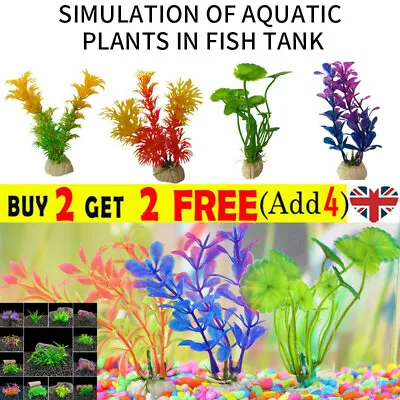 £2.71 • Buy Artificial Fake Grass Fish Tank Aquarium Plants Flower Plastic Ornament Docors